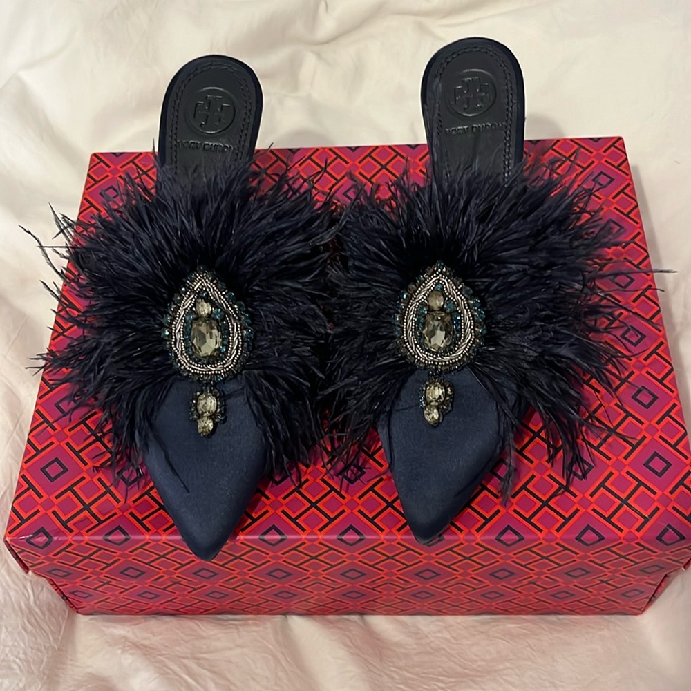 Tory Burch | Satin/Leather Embellishment High Heels